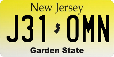 NJ license plate J31OMN