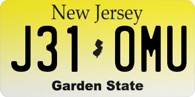 NJ license plate J31OMU