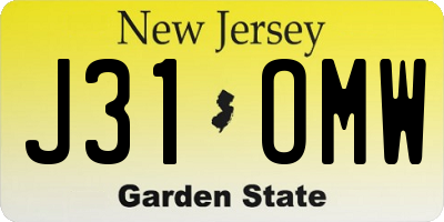 NJ license plate J31OMW