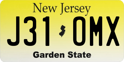 NJ license plate J31OMX