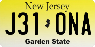 NJ license plate J31ONA