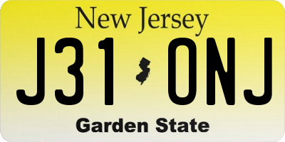 NJ license plate J31ONJ