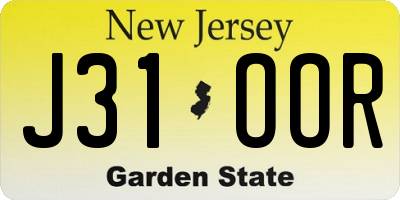 NJ license plate J31OOR