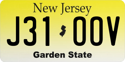 NJ license plate J31OOV