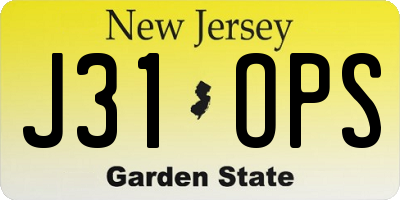 NJ license plate J31OPS