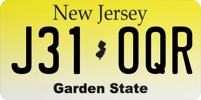 NJ license plate J31OQR