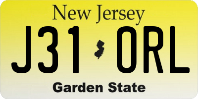 NJ license plate J31ORL
