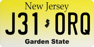 NJ license plate J31ORQ