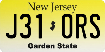NJ license plate J31ORS