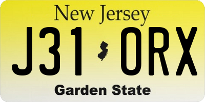 NJ license plate J31ORX