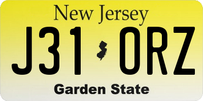 NJ license plate J31ORZ