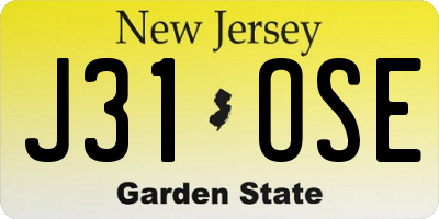 NJ license plate J31OSE