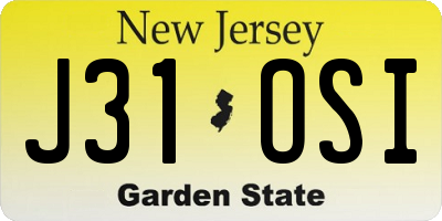 NJ license plate J31OSI