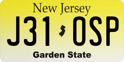 NJ license plate J31OSP
