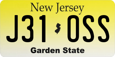 NJ license plate J31OSS