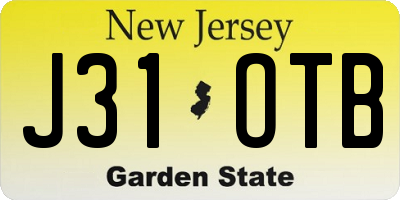 NJ license plate J31OTB