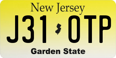 NJ license plate J31OTP