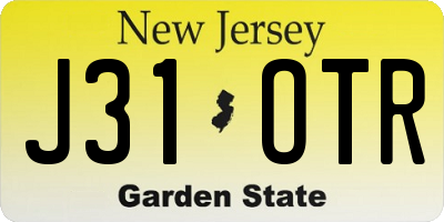 NJ license plate J31OTR