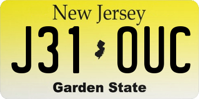 NJ license plate J31OUC