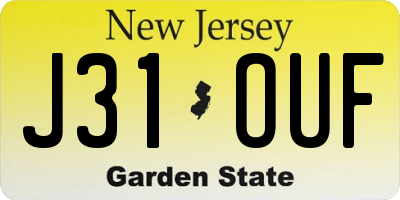 NJ license plate J31OUF