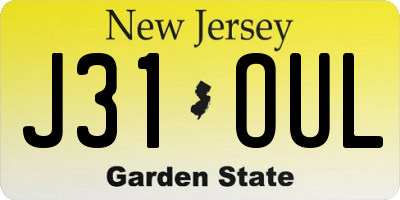 NJ license plate J31OUL
