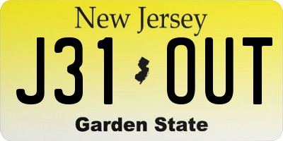 NJ license plate J31OUT