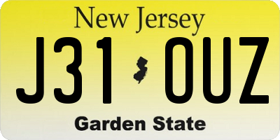 NJ license plate J31OUZ