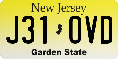 NJ license plate J31OVD