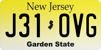 NJ license plate J31OVG
