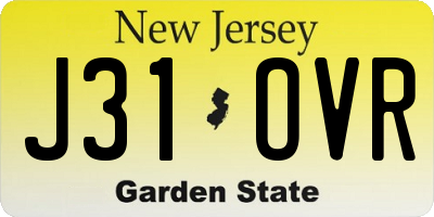 NJ license plate J31OVR