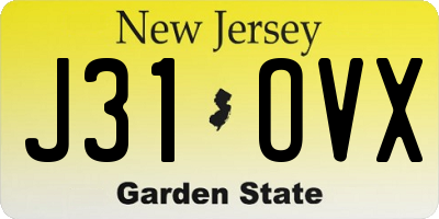 NJ license plate J31OVX