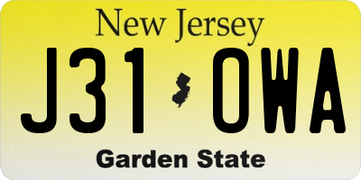 NJ license plate J31OWA