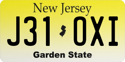 NJ license plate J31OXI