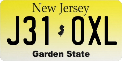 NJ license plate J31OXL
