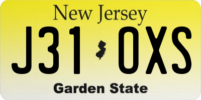NJ license plate J31OXS
