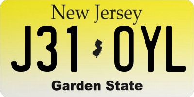 NJ license plate J31OYL