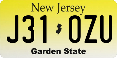NJ license plate J31OZU