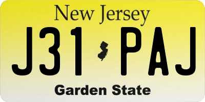 NJ license plate J31PAJ