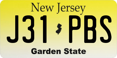 NJ license plate J31PBS