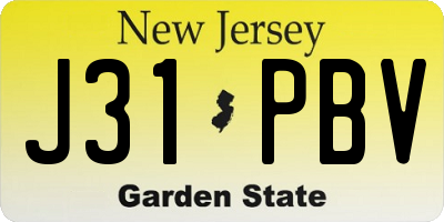 NJ license plate J31PBV
