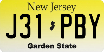 NJ license plate J31PBY