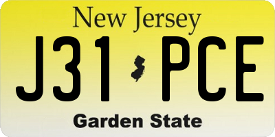 NJ license plate J31PCE
