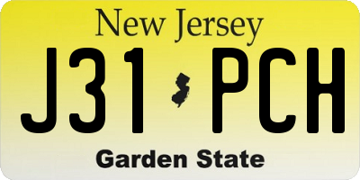 NJ license plate J31PCH