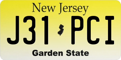 NJ license plate J31PCI