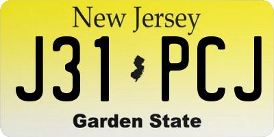 NJ license plate J31PCJ