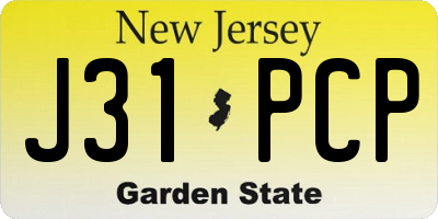NJ license plate J31PCP