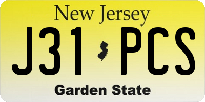 NJ license plate J31PCS