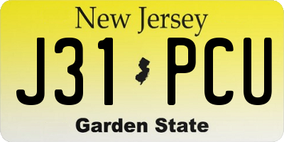 NJ license plate J31PCU