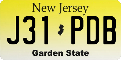 NJ license plate J31PDB