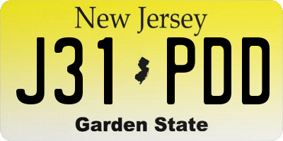 NJ license plate J31PDD